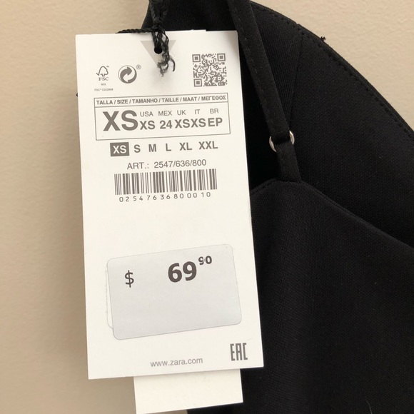 Zara current style from this season ladies XS black dress. - Picture 4 of 7